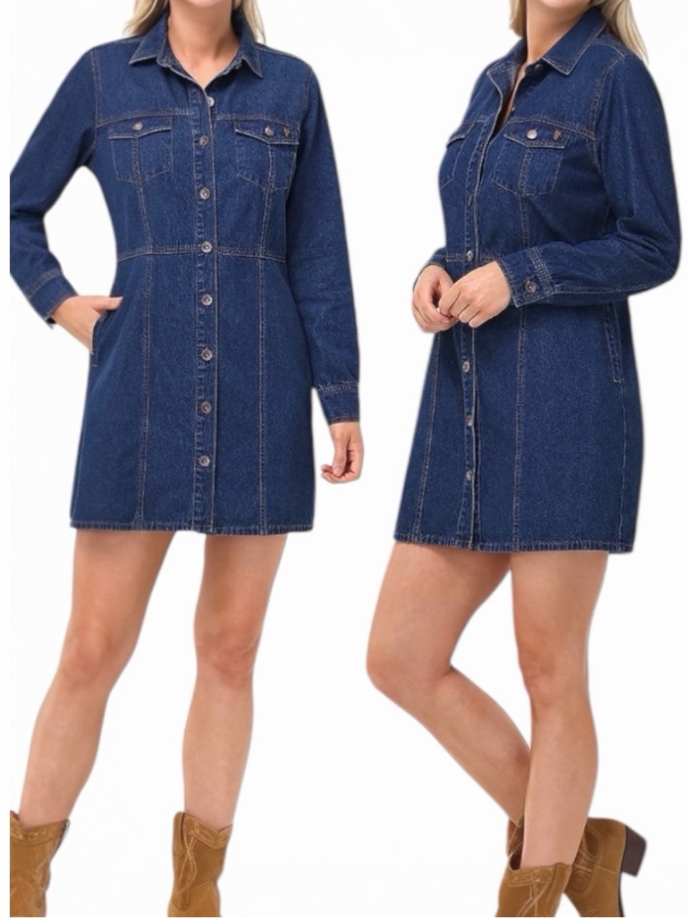 NWOT FRYE Denim Shirt Dress Size Large